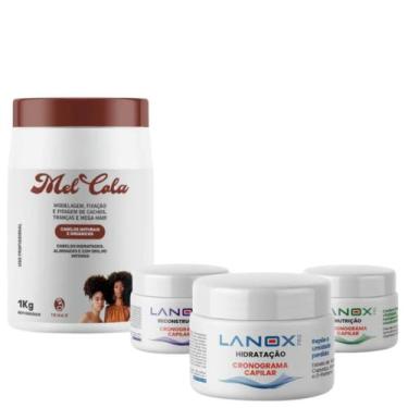 Imagem de Kit Cronograma Lanox Hidratação Reconstrução + Mel Cola 1kg - Trihair