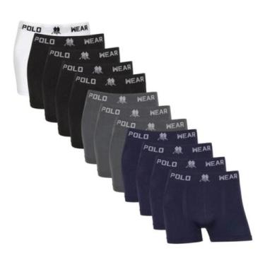 Imagem de Kit 12 Cueca Boxer Masculino Polo Wear Microfibra Sem Costura, Sortido