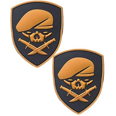 Imagem de Heiorpai 2 peças Ranger 75º Regimento Delta Force Seals Medal of Honor Patch de borracha PVC adesivo decorativo de gancho fixadores de suporte
