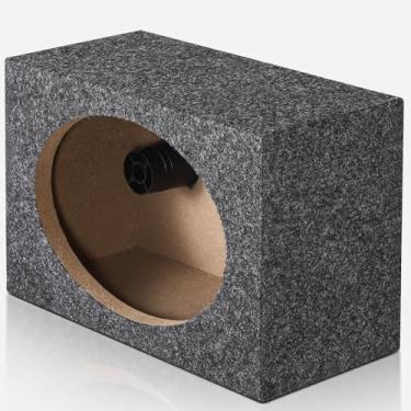 Imagem de Suacopzar Caixas de caixa de alto-falante de áudio automotivo de 15 x 23 cm, caixa de subwoofer com porta de ajuste universal, caixa de subwoofer padrão regular para caminhonete, caixa de subwoofer