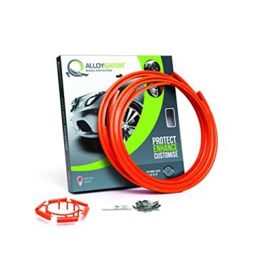 Imagem de AlloyGator Protetores de roda de liga leve | Protetores de aro | Proteção de roda | Proteção de roda de liga | Serve para rodas de 12 a 19 polegadas de diâmetro | 15 cores | Pacote com 4 (laranja,