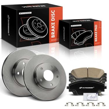 Imagem de A-Premium Rotores de freio a disco ventilados frontais de 11,01 polegadas (279,8 mm) + kit de pastilhas de cerâmica compatível com modelos Mazda selecionados - 3 2014-2018, CX-3 CX3 2016-2020,