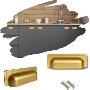 Imagem de 8 Puxador de Gaveta Armário Móveis Moderno Concha Dourado F. - Compras