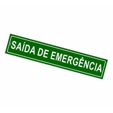 Imagem de Placa de Sinalização Saída de Emergência 5x25cm PS Autoadesiva Verde S