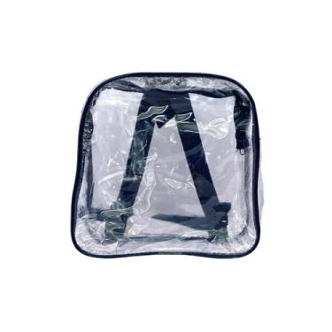 Imagem de MINI mochila AZUL MARINHO infantil transparente cristal escola viagem 