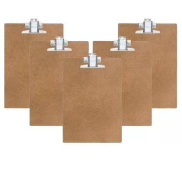 Imagem de 05 Unid Prancheta Oficio Ideal Para Folha A4 Prendedor Metal - SOUZA