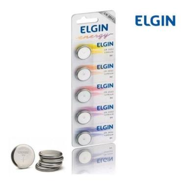 Imagem de bateria lítio 3v cr 2032 elgin - cartela com 5