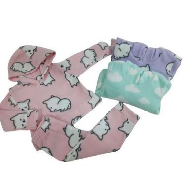 Imagem de Conjunto Soft Menina Inverno Infantil Tam 1 2 3 Capuz Frio - MMS Sport