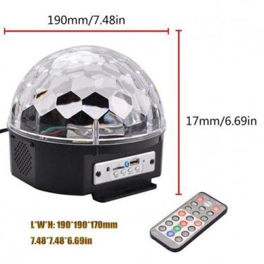 Imagem de Globo Bola Maluca Led Magic Cristal Rgb Bluetooth Som MP3 Pen Drive - 