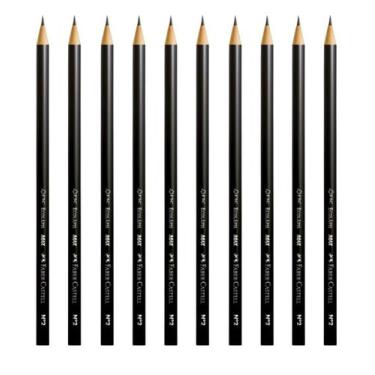 Imagem de Kit 10 Lápis de Escrever Preto Redondo Ecolápis Max Nº2 HB Faber Caste