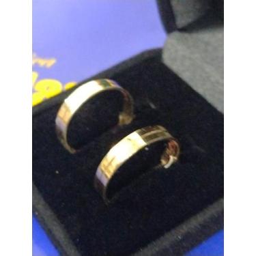 Imagem de Par Alianças Ouro 18 kilates Peso 6 Gramas 5mm