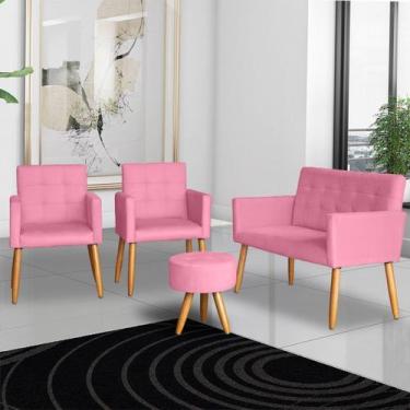 Imagem de Kit Namoradeira com Poltrona para Recepção  Sala de Espera ambiente pe