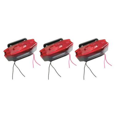 Imagem de 3 Sinaleira Lanterna Lateral Led Peixinho Caminhão Carreta Com Vigia V