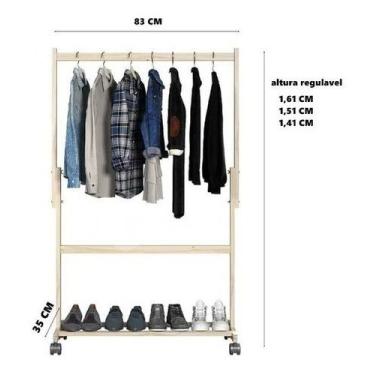 Imagem de Arara  Pendurar Roupas  Para Armazenamento - Decore com Amor