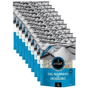 Imagem de kit 10 Sal Marinho De Mossoró Grosso Tempero 1kg Da Smart