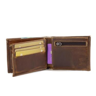 Imagem de Carteira de Couro Masculina  Porta CNH, Cartões e Dinheiro Documentos 