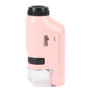Imagem de Microscópio Miniatura Portátil Com Lente de Alta Definição, Kit Científico para Crianças, Escolas e Experimentos Ao Ar Livre (PINK)