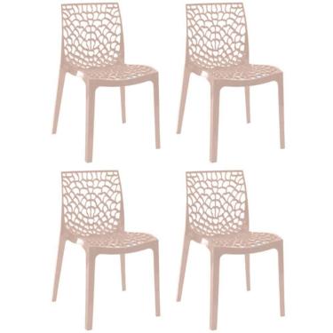 Imagem de Kit 4 Cadeiras Gruvyer Estrutura Em Polipropileno Fratini Fendi