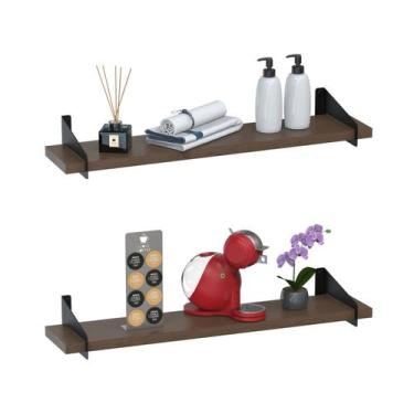 Imagem de 2 Prateleiras Suspensa Estilo Industrial Madeira 60cm UN P - Unidas St