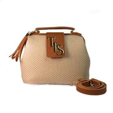Imagem de Bolsa Feminina Pequena Palha Moderna Linda Tranversal - Talassa, Marro