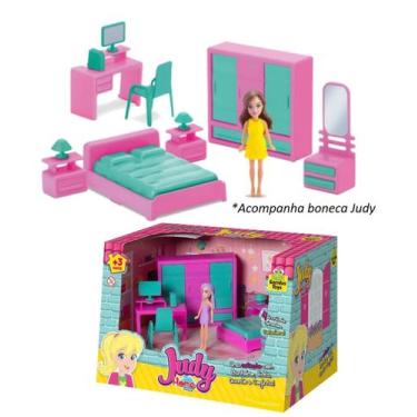 Imagem de Judy Quarto c/ Boneca e Acessórios Brinquedo Menina Casinha - Samba To