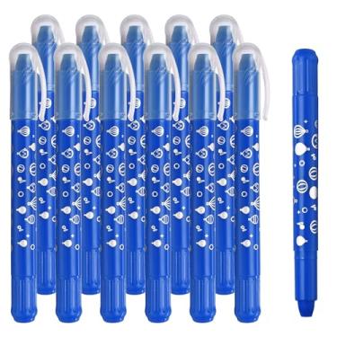 Imagem de PATIKIL Giz de cera de gel, 12 peças de giz de cera laváveis e misturáveis para colorir, desenhar, pintar, azul escuro