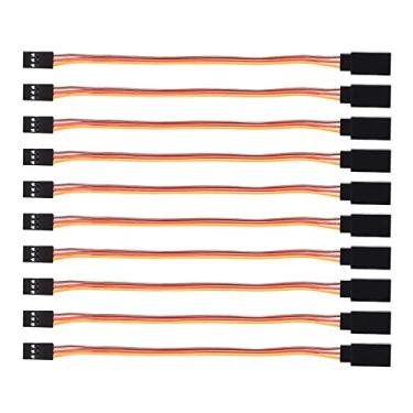 Imagem de DIANN 10pcs 3-Pin Servo Extension Cable Cord 30cm/11.8” Female to Male Lead Wire Connector JR for RC Cars Trucks Airplanes Servo Receiver Connection