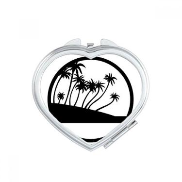 Imagem de Planta de coqueiro, preto, coração, espelhado, viagem, ampliação, portátil, bolso para maquiagem