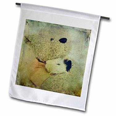 Imagem de 3dRose fl_6397_1 Urso de pelúcia abraça um porquinho da Índia, bandeira de jardim, 30 x 45 cm