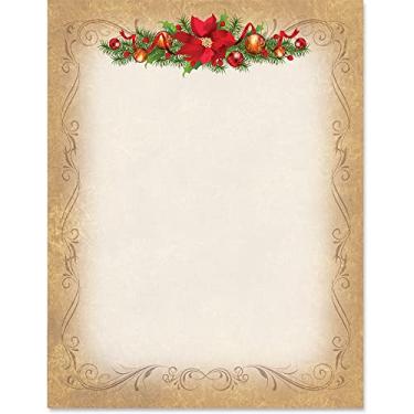 Imagem de Paperdirect Papel de papelaria vintage com tema de Natal, Natal, inverno, papel de borda, papel timbrado 21 x 28 cm, 25 folhas, papel de escrita premium elegante, papel decorativo para impressora