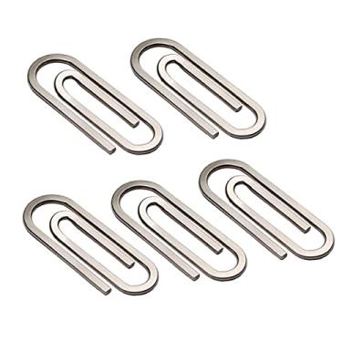 Imagem de Carteira de clipe de papel minimalista de aço inoxidável com clipe de papel bolsa para dinheiro fina e leve porta-cartões de visita, clipes de dinheiro, clipe de dinheiro, prata, pacote com 5, Prata,