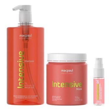 Imagem de Kit Intensive Shampoo 1l Máscara 700g E Óleo 12ml - Macpaul