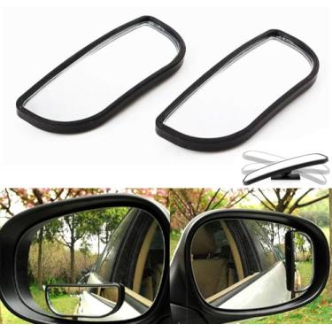 Imagem de Xotic Tech Espelho de ponto-cego, retrovisor grande angular ajustável, adesivo convexo preto para carro, SUVs, caminhão, motocicleta (2 peças)