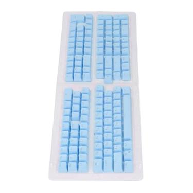 Imagem de Teclado de Teclado, Perfil OEM Finicário Fosco ABS ABS ABS CAPS 132 CAPA TECLADOR TECLADOR CAPS RUSSIAN CAPS PARA 61 62 64 68 84 87 104 108 Teclados (Azul)