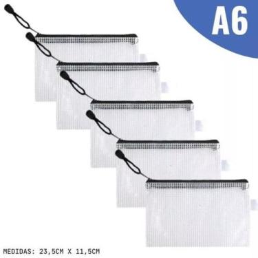 Imagem de KIT 5 Envelope com Ziper PVC Grande Pequeno Envelope P/ Dinheiro Docum