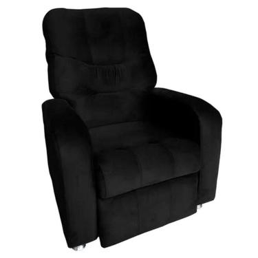 Imagem de Poltrona Do Papai Reclinável E Retrátil Élpis Móveis Veludo Preto