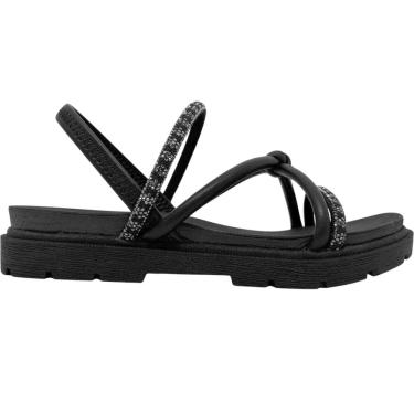 Imagem de Sandália Infantil Menina Papete Casual Dia a Dia Escola Passeio Tiras com Strass Conforto Pink Cats V4913