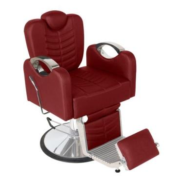 Imagem de Cadeira de Barbeiro Encosto Reclinável Madri  Base Redonda - CC&S, Bor