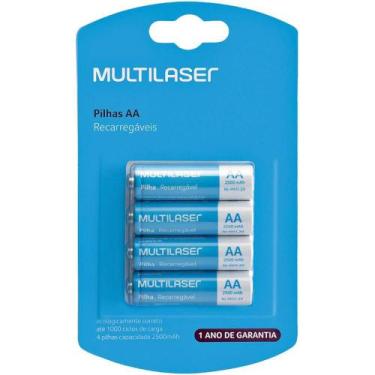 Imagem de Pilha Recarregável AA 2500MAH PACK com 4 Multilaser CB052