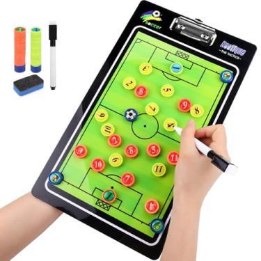 Imagem de Quadro de Treinamento de Futebol, Prancheta Magnética Unissex, Futebol de Prancheta, Prancheta Magnética Futebol, Prancheta Tática Magnética Profissional Caneta e Imas e 35cm * 20 cm