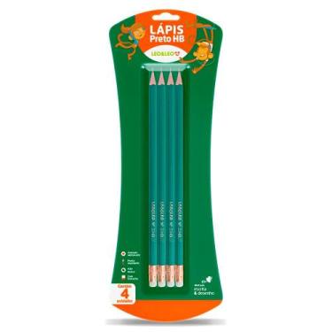 Imagem de Lápis Grafite HB com Borracha Blister c/4 unidades - Leo&Leo