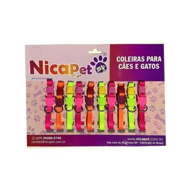 Imagem de Cartela - Coleiras Neon Com Borrachinha De Gatinho - 10 Un.