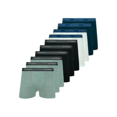 Imagem de Kit com 10 Cuecas Boxer Lupo 523-088 Colorido, Cinza, GG