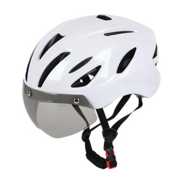 Imagem de Deevoka Capacete de bicicleta com suprimentos de visor Removável Capacete de ciclismo removível para ciclismo para bicicleta de bicicleta de estrada, Branco