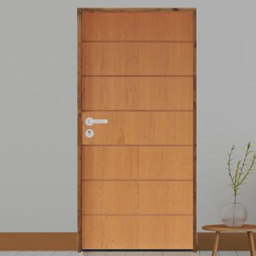 Imagem de Kit Porta de Madeira Pivotante 210x72cm Batente 14cm Fechadura Stilo Cromada Externa Belissima 2