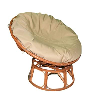 Imagem de Capas de almofada Papasan somente, capa impermeável para almofada Papasan para almofada de cadeira, fácil de limpar internamente fixa removível capa de almofada Papasan com zíper (Camel 127 cm serve para 100-117 polegadas)