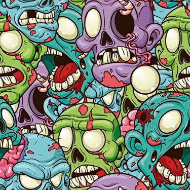 Imagem de Papel De Parede 3m Adesivo Quarto Zombie Halloween Colorido Infantil
