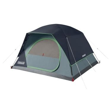 Imagem de Coleman Barraca Skydome com configuração de 5 minutos, barraca à prova de intempéries para 2/4/6/8 pessoas com bolsa de chuva e bolsa de transporte, 20% mais espaço do que os dosséis tradicionais