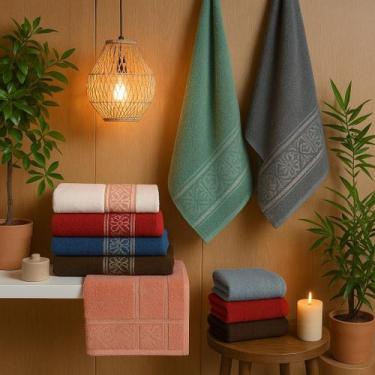 Imagem de Jogo Toalha Banho Grossa 4 Peças Com Detalhes Enxuga Bem - Karsteno Bu