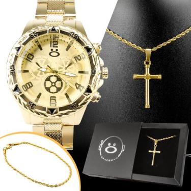 Imagem de Kit Relógio Masculino analógico original original nota - Orizom